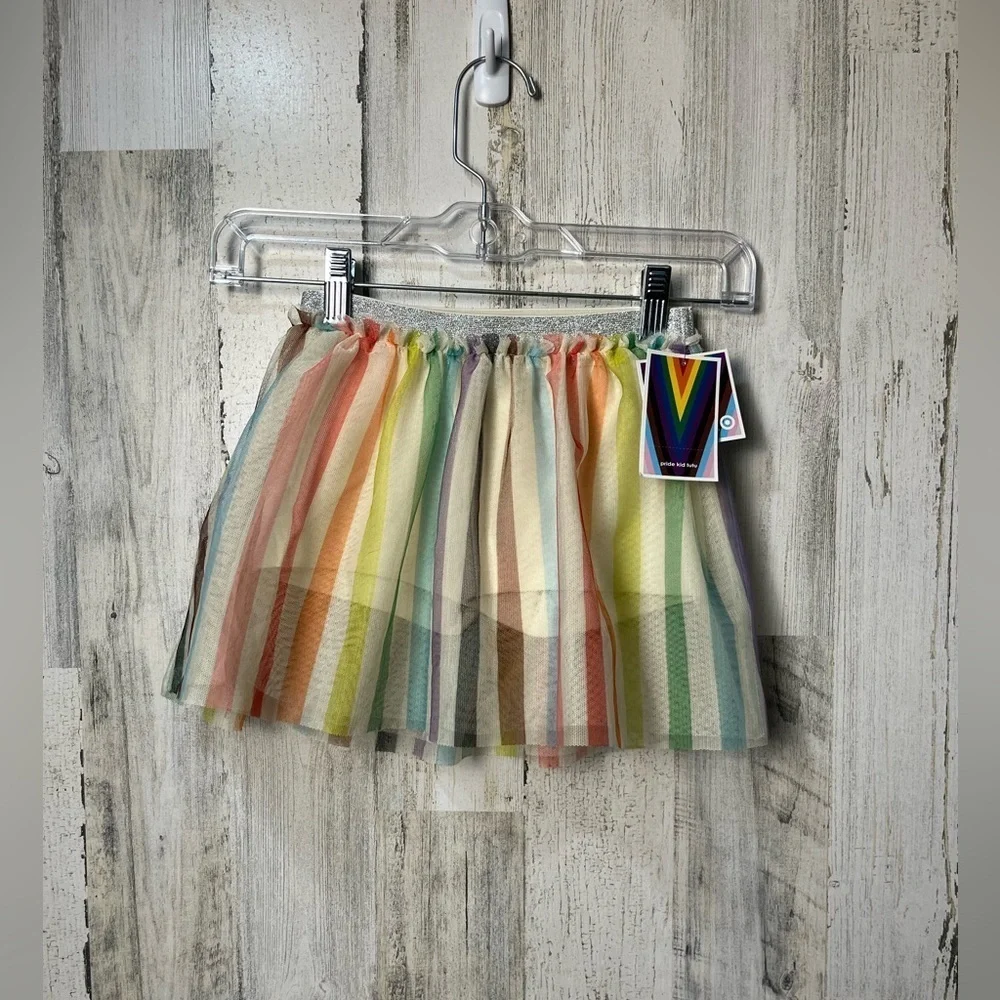 NEW Target kids Rainbow Skirt Tutu LGBTQ New W Tags Stripes size 4/5